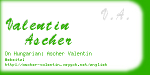 valentin ascher business card